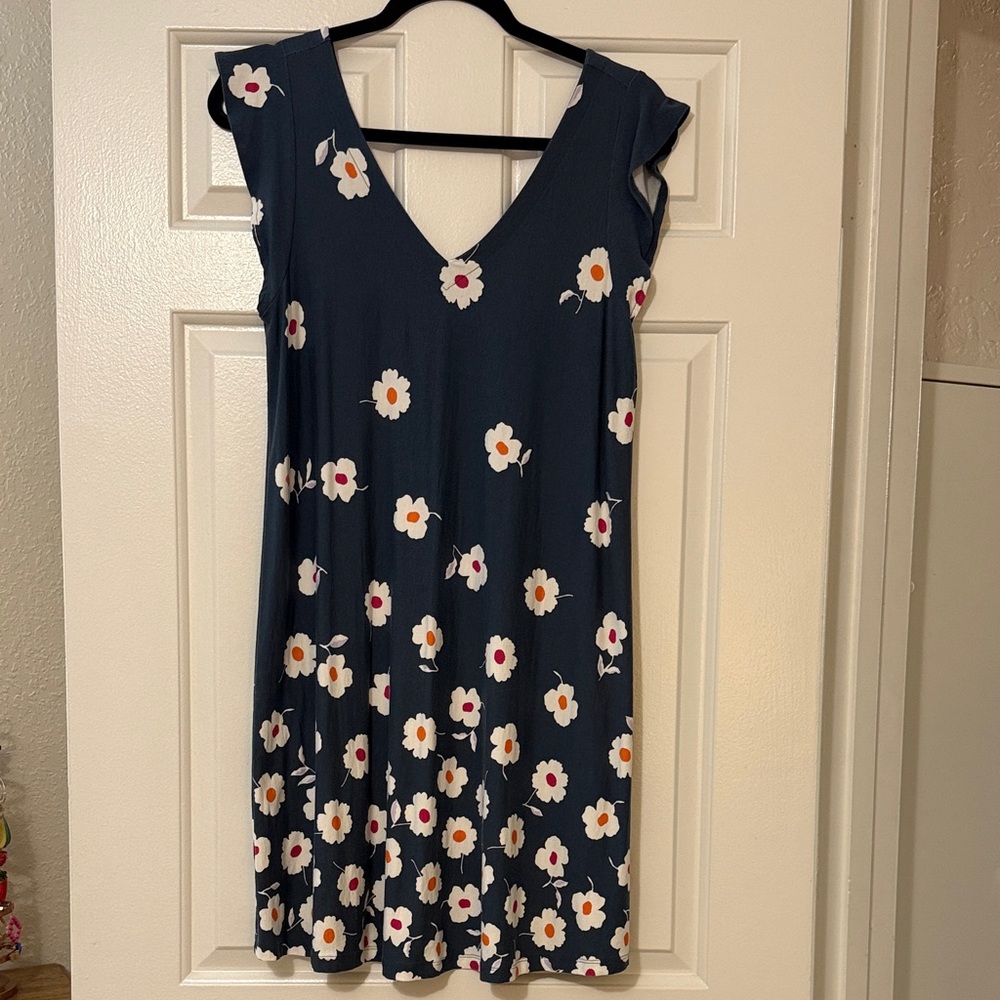 LOFT Navy Floral Mini Dress